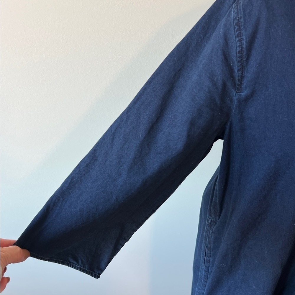 COS Oversized Washed 100% Cotton/Light Denim Blue Cocoon Dress with Pockets - Picture 4 of 9
